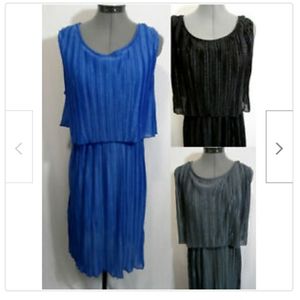 Nwt JON&ANNA Flounce Shimmer Dresses SML Blue Gray Black retro